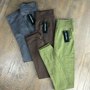 NWT FREE TO LIVE™️ Women's One Size 3-Pk Fleece Lined Leggings